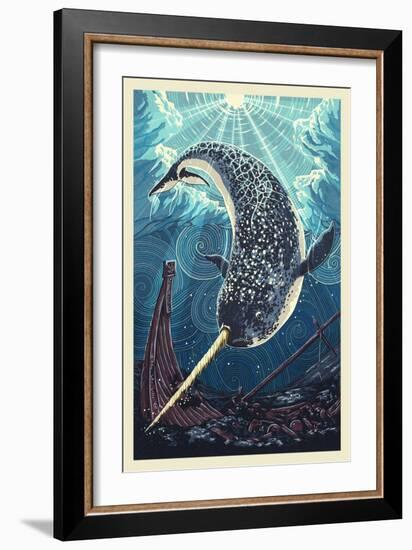 Narwhal-Lantern Press-Framed Art Print