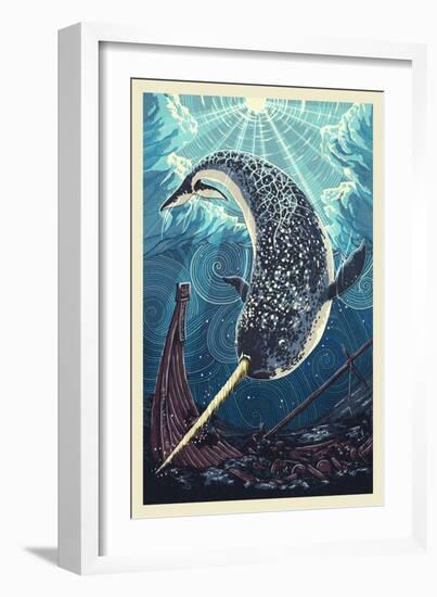 Narwhal-Lantern Press-Framed Art Print