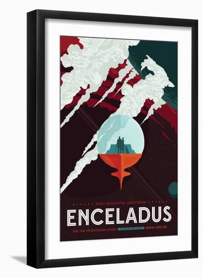 NASA/JPL: Visions Of The Future - Enceladus-null-Framed Art Print