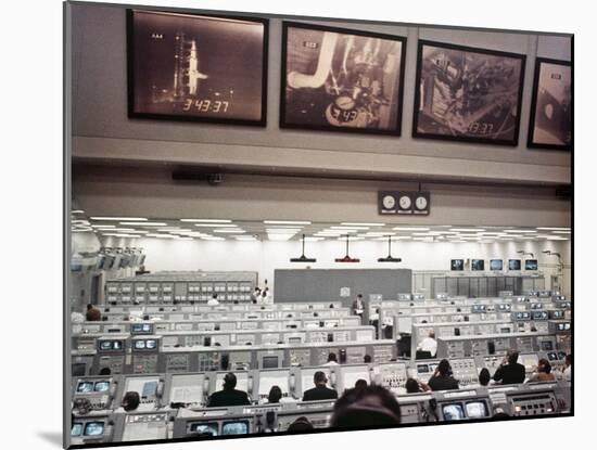 NASA Launch Control During Apollo 8, the First Manned Mission to the Moon-null-Mounted Photo
