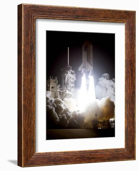 NASA Night Time Shuttle Launch-null-Framed Art Print