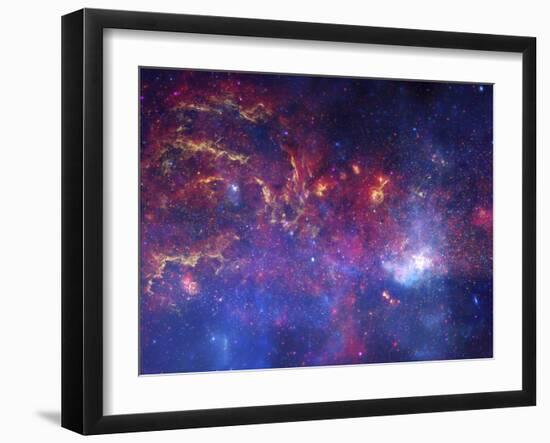 NASA's Great Observatories Examine the Galactic Center Region Space Photo Art Poster Print-null-Framed Art Print