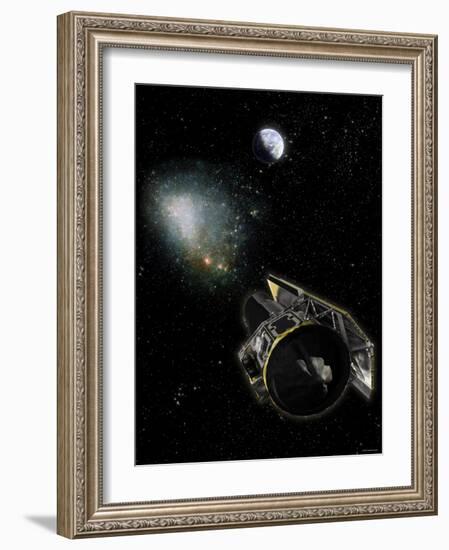 NASA's Spitzer Space Telescope and an Invisible Milky Way Object Called OGLE-2005-SMC-001-Stocktrek Images-Framed Photographic Print