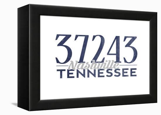 Nashville, Tennessee - 37243 Zip Code (Blue)-Lantern Press-Framed Stretched Canvas