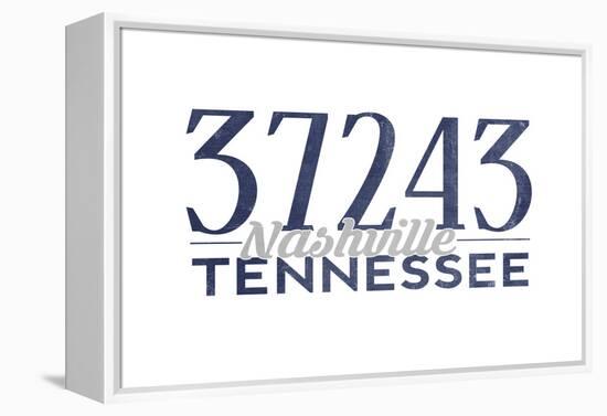 Nashville, Tennessee - 37243 Zip Code (Blue)-Lantern Press-Framed Stretched Canvas