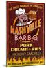 Nashville, Tennessee - Barbecue-Lantern Press-Mounted Art Print