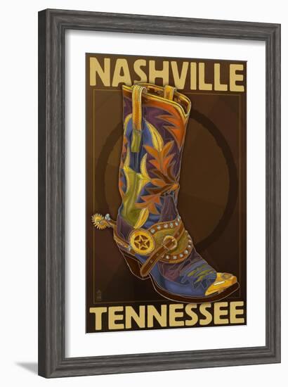 Nashville, Tennessee - Boot-Lantern Press-Framed Art Print