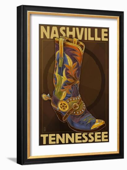 Nashville, Tennessee - Boot-Lantern Press-Framed Art Print