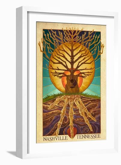 Nashville, Tennessee - Guitar Tree-Lantern Press-Framed Art Print