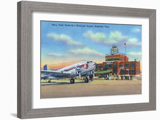 Nashville, Tennessee - Planes Landed on Berry Field-Lantern Press-Framed Art Print