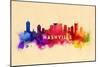 Nashville, Tennessee - Skyline Abstract-Lantern Press-Mounted Art Print