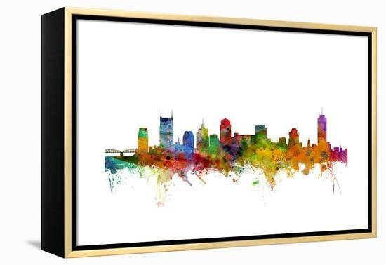 Nashville Tennessee Skyline-Michael Tompsett-Framed Stretched Canvas