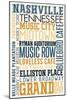 Nashville, Tennessee - Typography-Lantern Press-Mounted Art Print