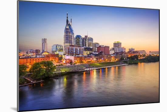 Nashville, Tennessee, USA Downtown Skyline on the Cumberland River.-SeanPavonePhoto-Mounted Photographic Print