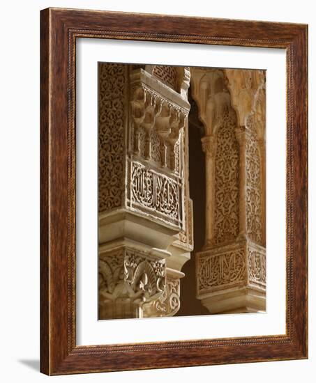 Nasrid Palaces Columns, Alhambra, UNESCO World Heritage Site, Granada, Andalucia, Spain, Europe-Godong-Framed Photographic Print