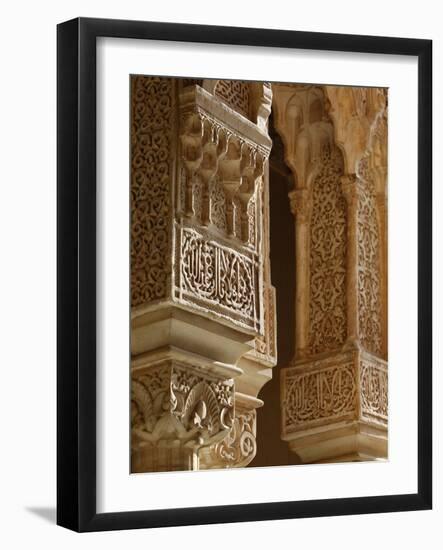 Nasrid Palaces Columns, Alhambra, UNESCO World Heritage Site, Granada, Andalucia, Spain, Europe-Godong-Framed Photographic Print