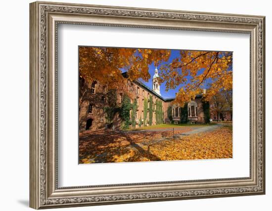 Nassau Hall At Fall, Princeton University-George Oze-Framed Photographic Print