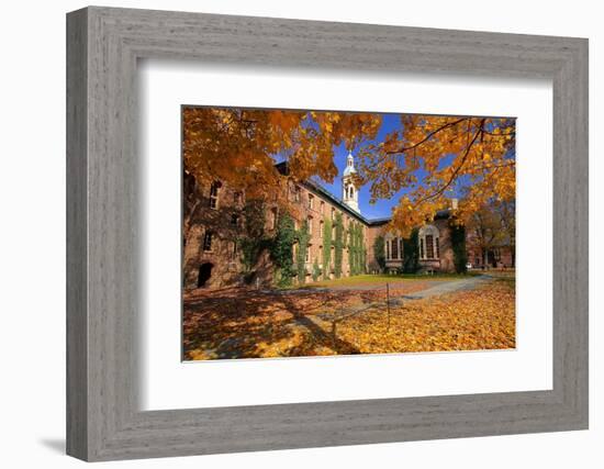 Nassau Hall At Fall, Princeton University-George Oze-Framed Photographic Print