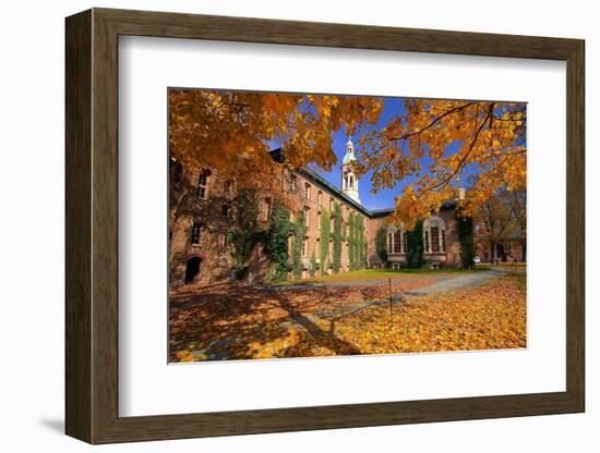 Nassau Hall At Fall, Princeton University-George Oze-Framed Photographic Print