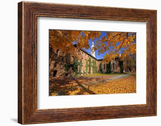 Nassau Hall At Fall, Princeton University-George Oze-Framed Photographic Print