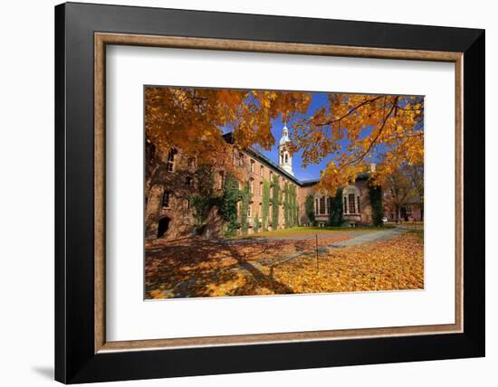 Nassau Hall At Fall, Princeton University-George Oze-Framed Photographic Print