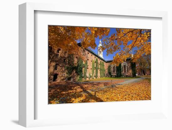 Nassau Hall At Fall, Princeton University-George Oze-Framed Photographic Print