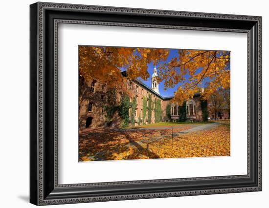 Nassau Hall At Fall, Princeton University-George Oze-Framed Photographic Print