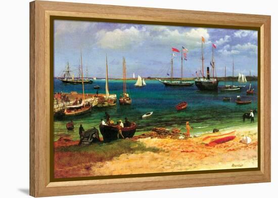 Nassau Harbor-Albert Bierstadt-Framed Stretched Canvas