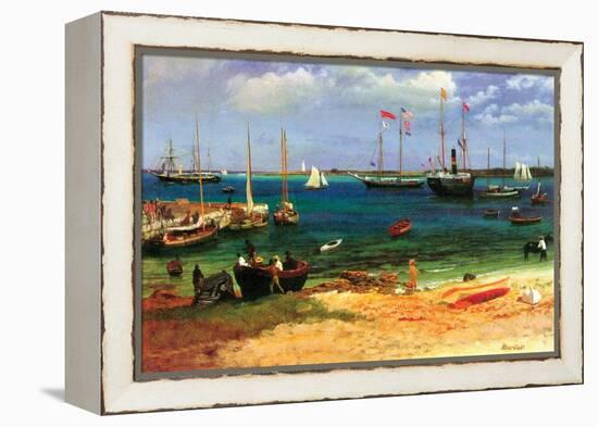 Nassau Harbor-Albert Bierstadt-Framed Stretched Canvas