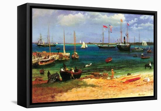 Nassau Harbor-Albert Bierstadt-Framed Stretched Canvas
