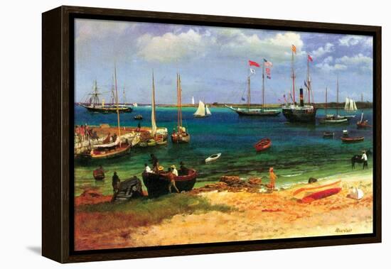 Nassau Harbor-Albert Bierstadt-Framed Stretched Canvas