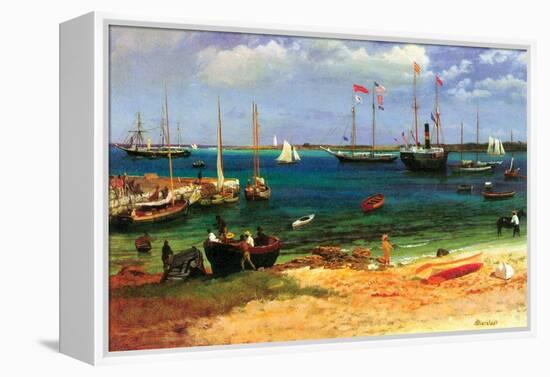 Nassau Harbor-Albert Bierstadt-Framed Stretched Canvas