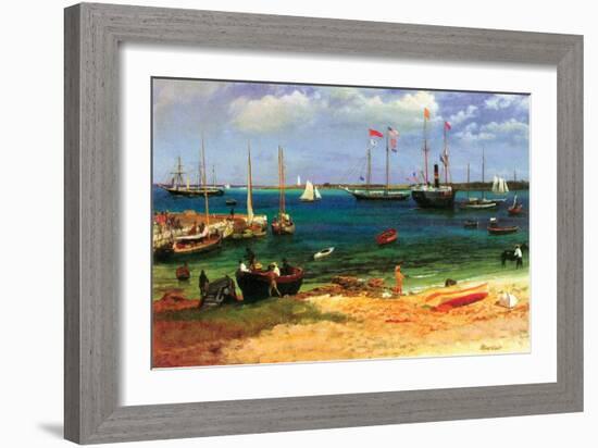 Nassau Harbor-Albert Bierstadt-Framed Art Print