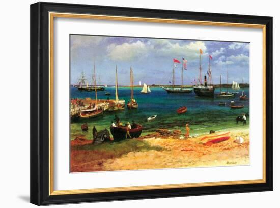 Nassau Harbor-Albert Bierstadt-Framed Art Print