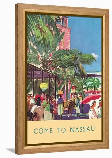 Nassau Travel Poster-null-Framed Stretched Canvas