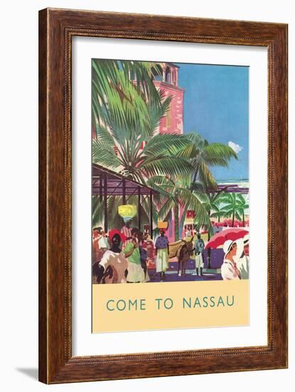 Nassau Travel Poster-null-Framed Art Print