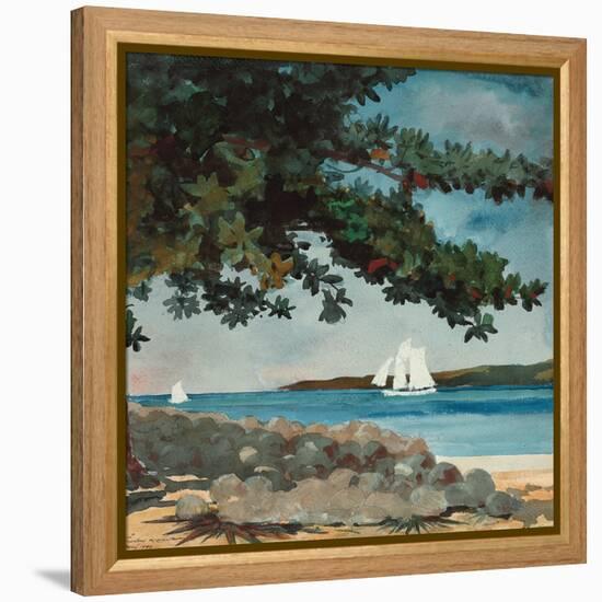 Nassau: Wasser und Segelboot (Nassau: Water and Sailboat). 1899-Winslow Homer-Framed Premier Image Canvas