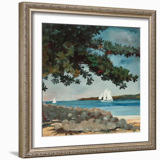 Nassau: Wasser und Segelboot (Nassau: Water and Sailboat). 1899-Winslow Homer-Framed Giclee Print