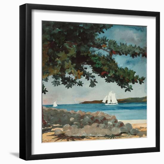 Nassau: Wasser und Segelboot (Nassau: Water and Sailboat). 1899-Winslow Homer-Framed Giclee Print