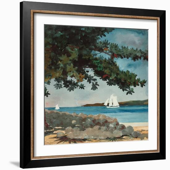 Nassau: Wasser und Segelboot (Nassau: Water and Sailboat). 1899-Winslow Homer-Framed Giclee Print