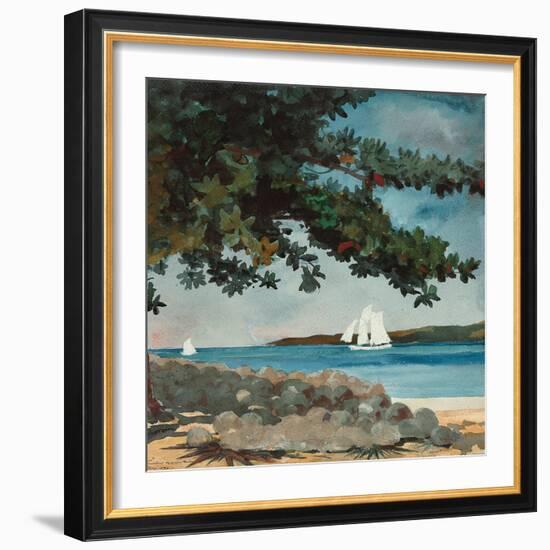 Nassau: Wasser und Segelboot (Nassau: Water and Sailboat). 1899-Winslow Homer-Framed Giclee Print