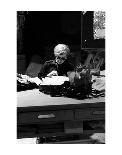 Andy at Typewriter, The Factory, NYC, circa 1965-Nat Finkelstein-Framed Giclee Print
