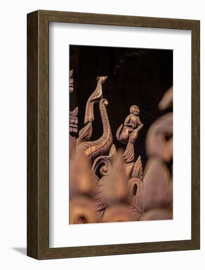 Nat Taung Wood Monastery, Dated 13th Century, Village of Taung Be, Bagan (Pagan), Myanmar (Burma)-Nathalie Cuvelier-Framed Photographic Print