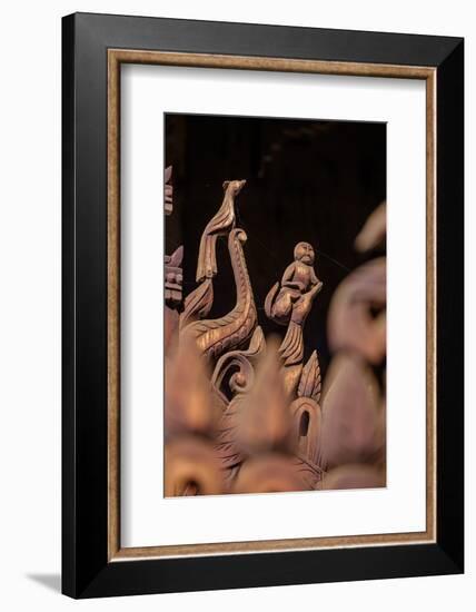 Nat Taung Wood Monastery, Dated 13th Century, Village of Taung Be, Bagan (Pagan), Myanmar (Burma)-Nathalie Cuvelier-Framed Photographic Print