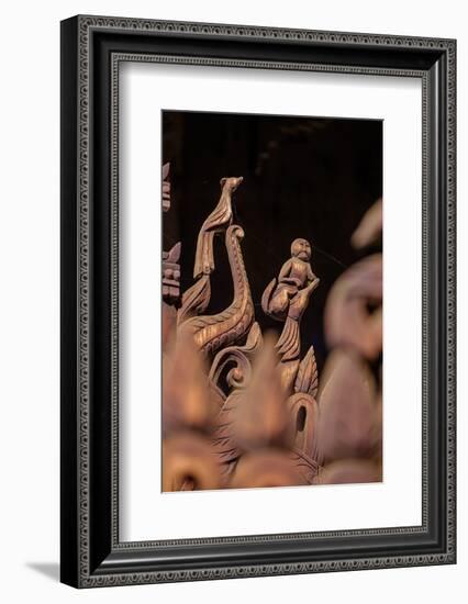 Nat Taung Wood Monastery, Dated 13th Century, Village of Taung Be, Bagan (Pagan), Myanmar (Burma)-Nathalie Cuvelier-Framed Photographic Print