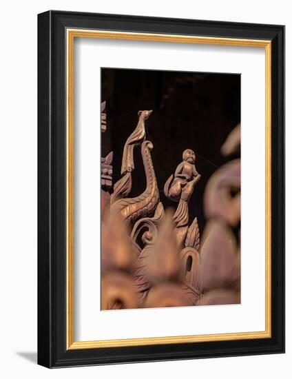 Nat Taung Wood Monastery, Dated 13th Century, Village of Taung Be, Bagan (Pagan), Myanmar (Burma)-Nathalie Cuvelier-Framed Photographic Print