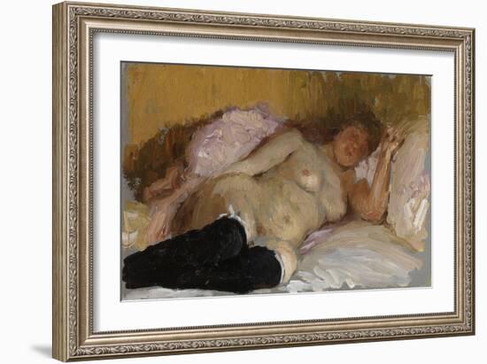 Natalia Nordman Sleeping, 1900s-Ilya Yefimovich Repin-Framed Giclee Print