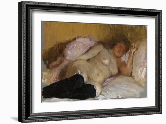 Natalia Nordman Sleeping, 1900s-Ilya Yefimovich Repin-Framed Giclee Print