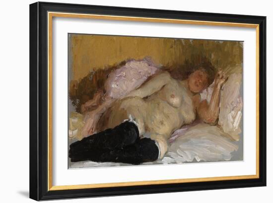 Natalia Nordman Sleeping, 1900s-Ilya Yefimovich Repin-Framed Giclee Print