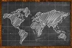 World Map Coffee Bean on Old Paper-NatanaelGinting-Art Print